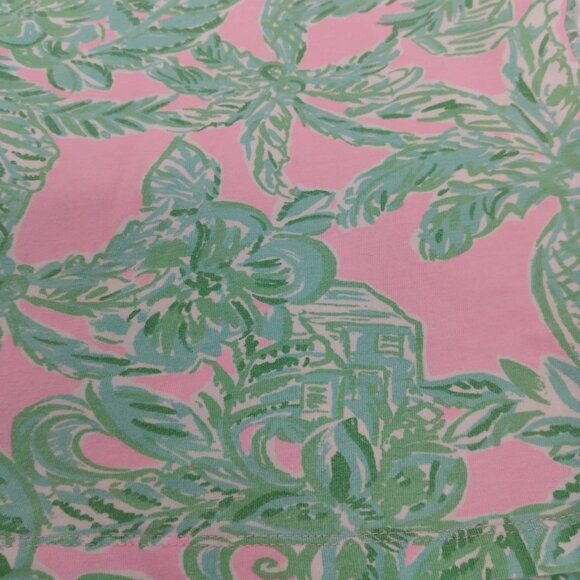 Lilly Pulitzer Sammy Pajama Shirt Youth Girls 4 Top Only Palms Pink Green Beach - Picture 11 of 14